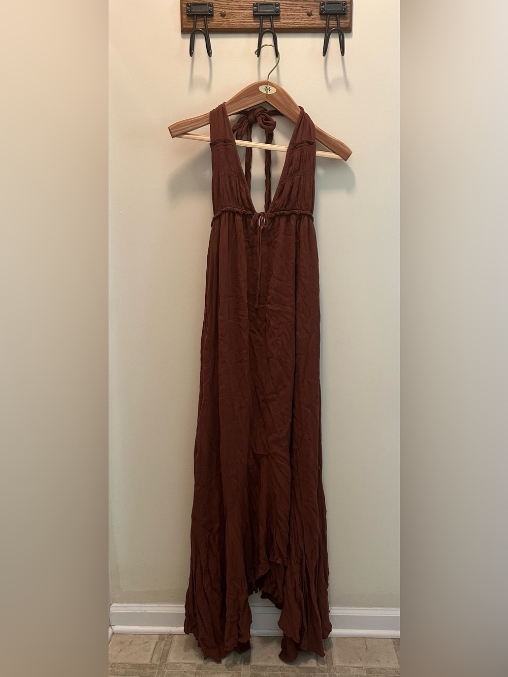 Free People Sleeveless Maxi Dress in Rich Brown